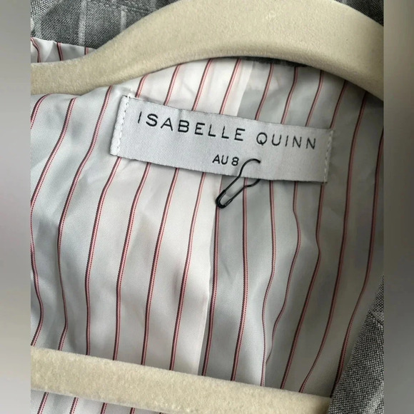Isabelle Quinn Blazer Women’s 4 Gray Pinstriped Jacket - Picture 4 of 7
